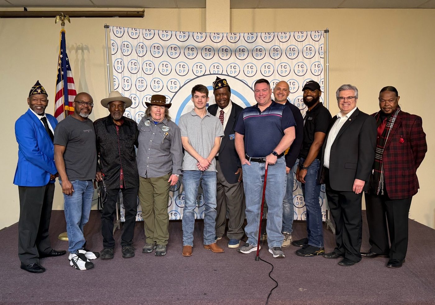 Nick Pappas with fellow veterans in Denton County.